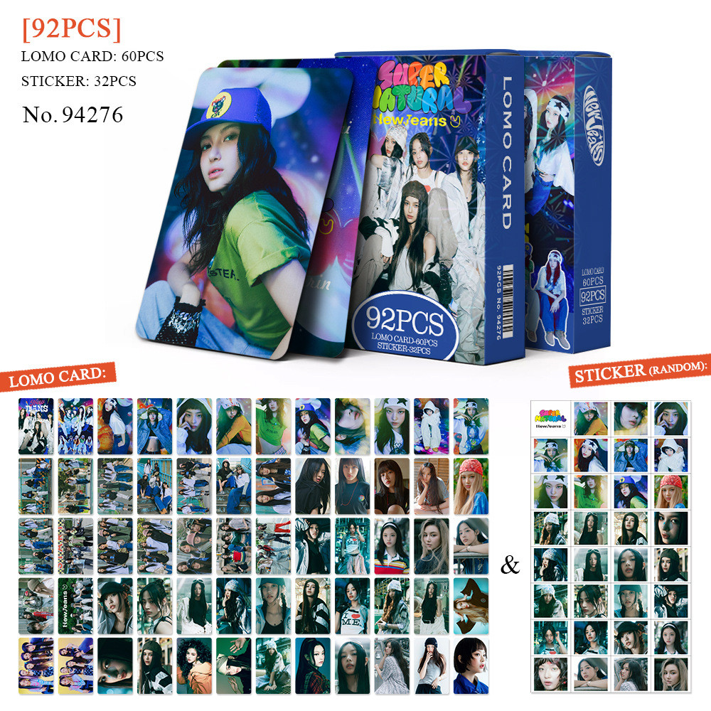 KPOP 92 Unidades/Caixa NEWJEANS Photocards SUPER NATURAL LOMO