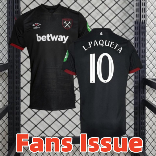 Fãs Emitem 24/25 West Ham United Fc Camisas De Futebol Fora De Casa , Tamanho S-4XL , # 10 L.PAQUETA , Personalizável Co