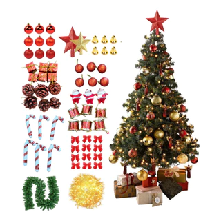 Árvore De Natal Decorada Enfeitada Grande Completa 180cm