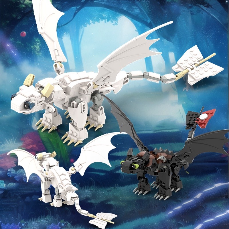 MOC Desdentado Noite Dragão Doming Mestre Filme Blocos do