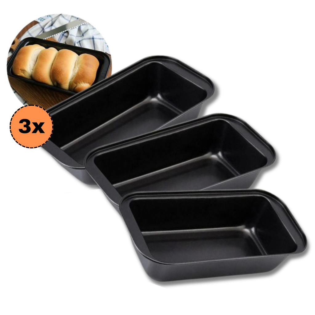 Kit 3 Forma Assadeira De Pão Caseiro Antiaderente de Teflon