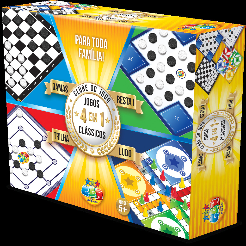 Kit 4 Jogos De Tabuleiro Clássico Infantil Adulto Família | Shopee Brasil