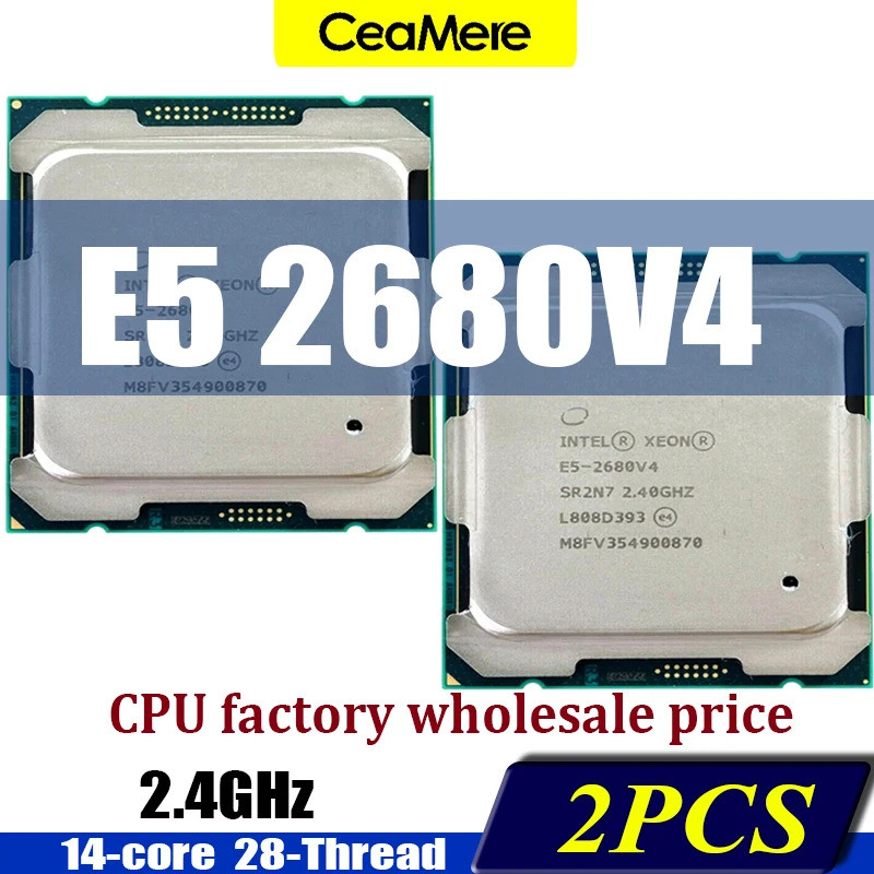 Processador CPU Xeon E5 2680 V4 LGA 2011-3, 2.4Ghz, 14 núcleos, 28 ...