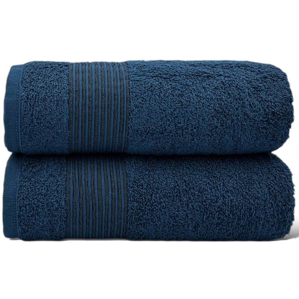 Kit Com 02 Toalha De Banho Azul Marinho - Gigante / Banhão - Tomie ...