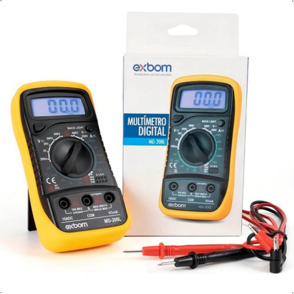 Multímetro Digital Profissional Multiteste Md-200l Exbom | Shopee Brasil