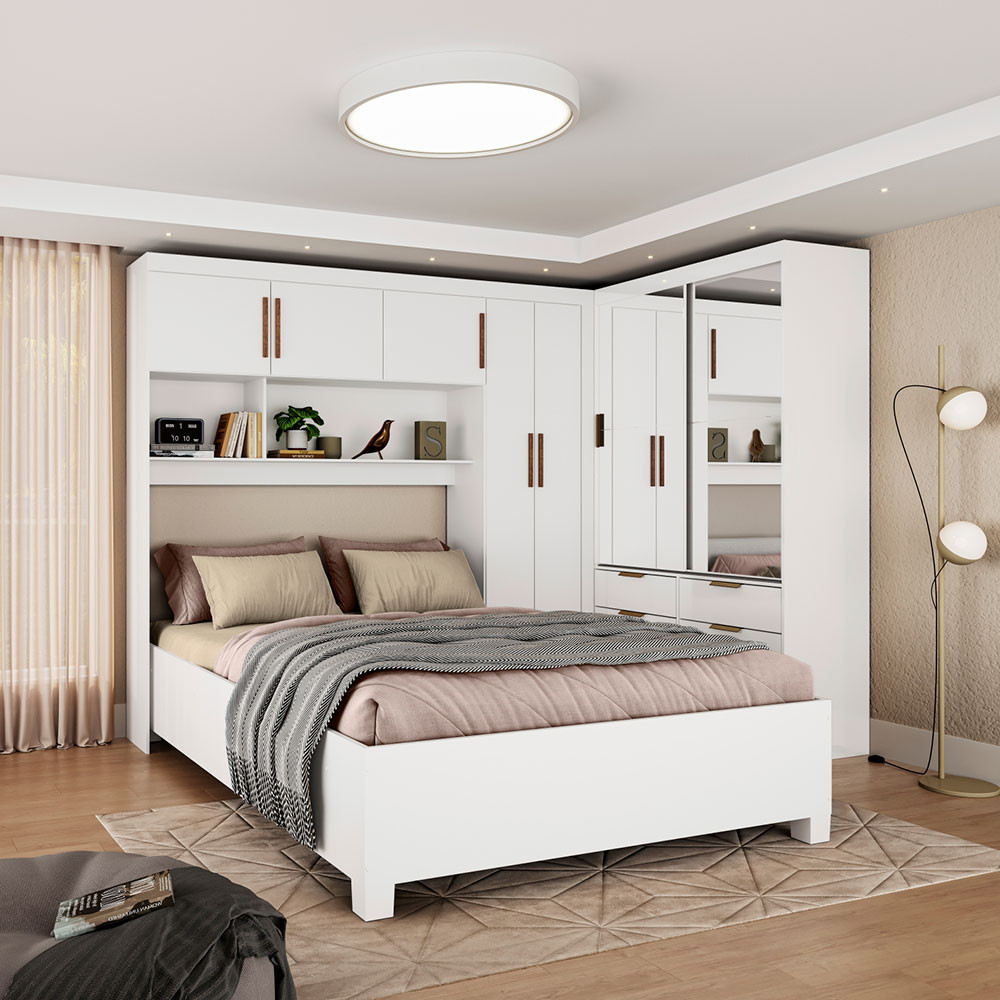 Guarda Roupa Casal Modulado Sevilha 5 Portas 8 Gavetas Premium com