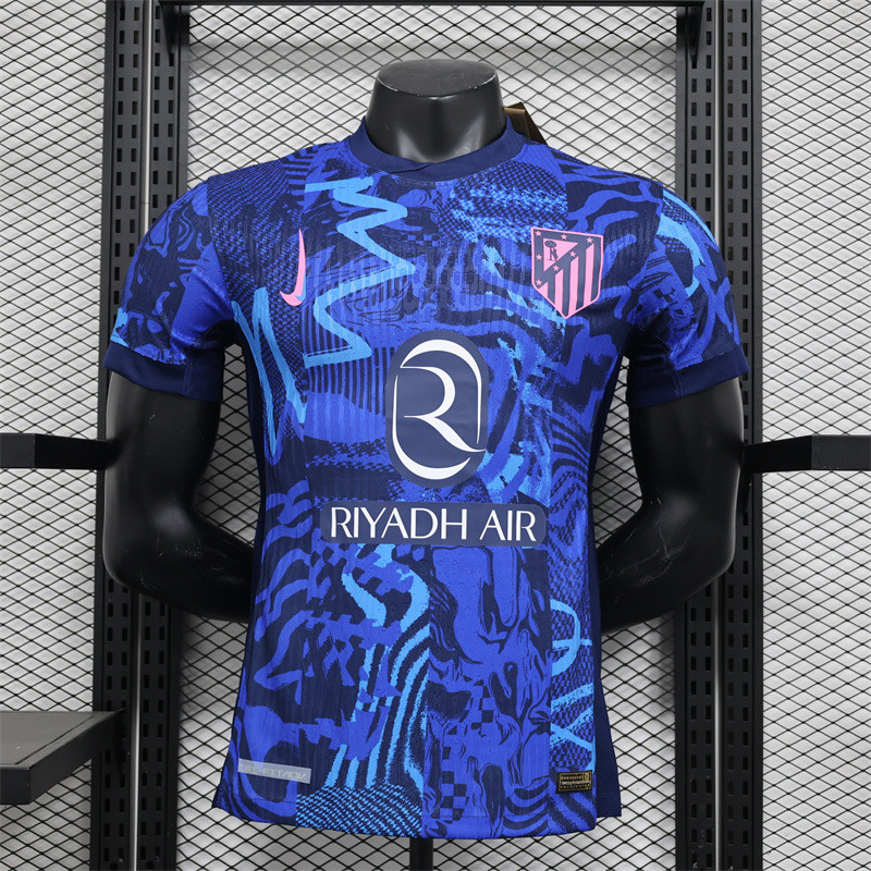 Versão Do Jogador 2024/25 Club Atlético De Madrid 3a Camisa De Futebol ...