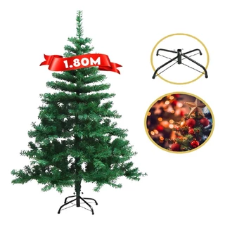 Arvore De Natal Premium 180cm 600 Galhos Cheios Pinheiro Canadense Verde Galhos Grandes Base Metal