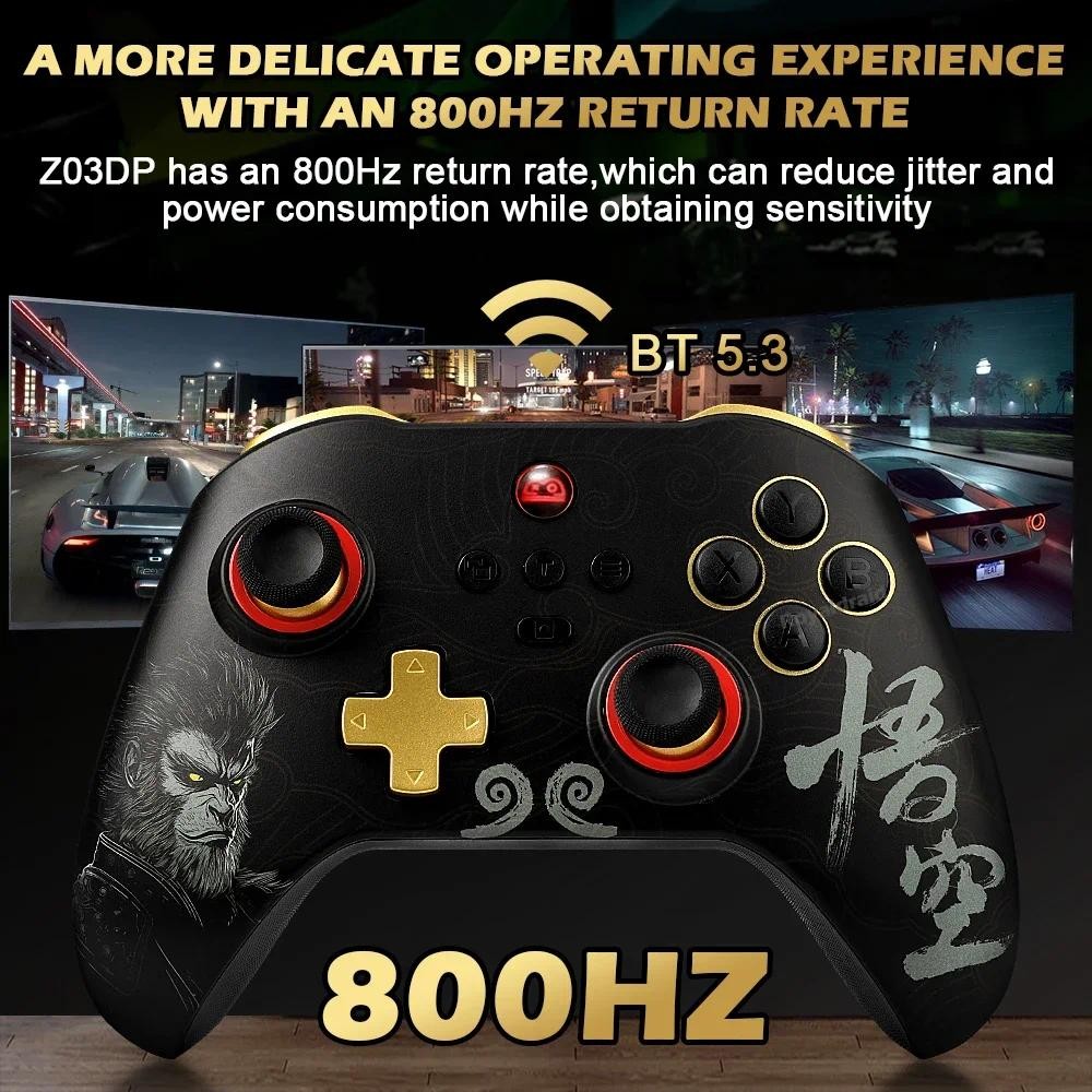 Z03DP Black Mith Wukong Gamepad 800Hz Sem Fio Dupla Vibração