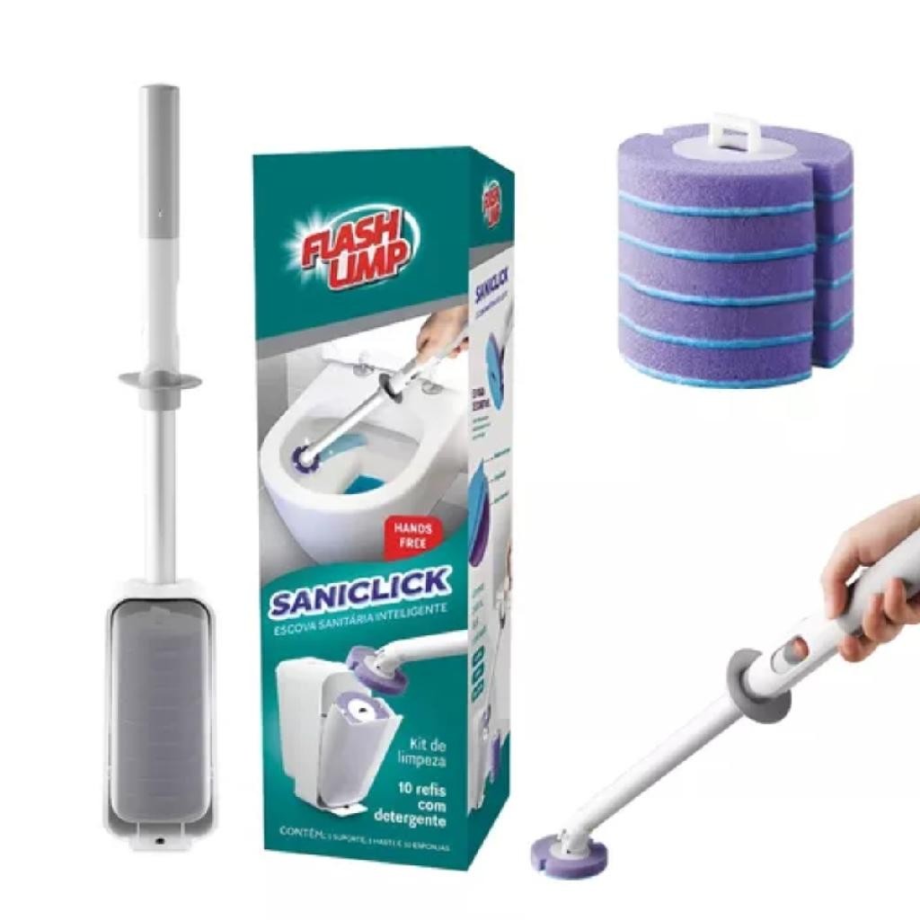 Escova Sanitaria Limpador Vaso e Box Saniclick com Refil Descartável ...