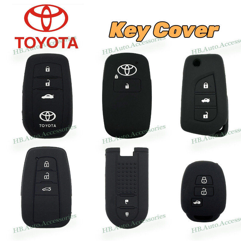 HIBEYO Smartkey, Custodia per Chiave Auto, Adatta per Toyota Morbida in TPU, Custodia per Chiave per Toyota Hilux Innova Rav4 Fortuner Prado Camry Corrlla, 2 Tasti, Blu