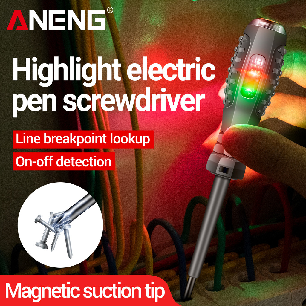 ANENG B05 Set Cacciaviti Tester Elettrico 2 Pezzi - Penna Rilevatore Di Tensione E Punto Di Rottura Cavo, Per Uso Domestico E Auto