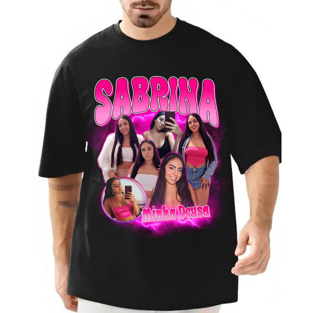 Camiseta Básica Com Foto Nome Frase E Arte Bootleg Do P Ao G3
