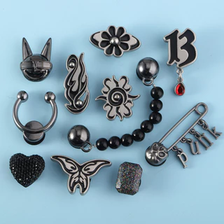 Novas sandálias acessórios decorativos preto Gem Metal acrílico acessórios de ferragem