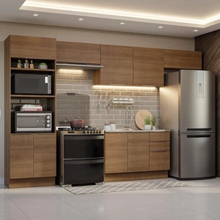 Armário de Cozinha Completa 350cm Stella Madesa 01 em Oferta na Shopee