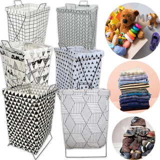 Cesto Dobrável de Roupa Suja e Brinquedos Com Suporte Metálico – Organizador Prático Para Lavanderia - WYL em Oferta na Shopee