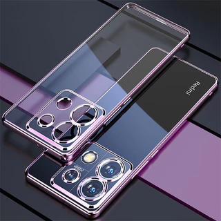 Capa Para Redmi Note 13 13 Pro 4G 5G Plus 13R 14 Luxuosa Transparente Galvanizada De Telefone De Silicone Macio Redme No