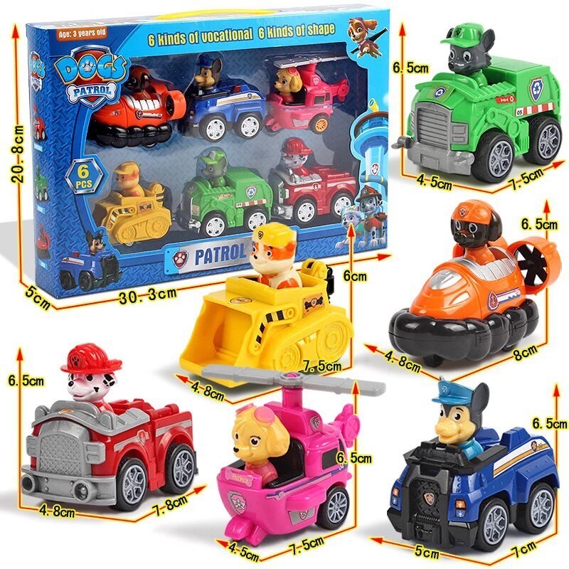 Kit 6 Carrinho Patrulha Canina Brinquedo Coleção Premium | Shopee Brasil