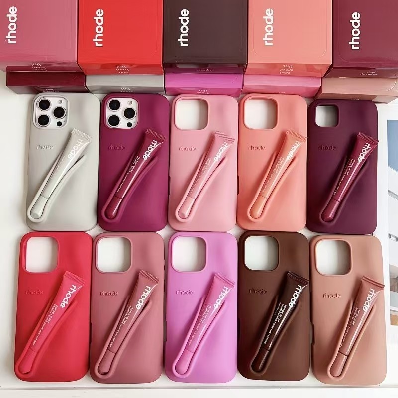 Rhode Com Brilho Labial Caso De Telefone Para iPhone 15 14 13 12
