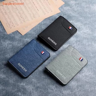 [baipestoner] 1Pc Lona Ultra-Fino Curto Minimalista Carteira Masculina Bolsa De Couro Cartão Para Masculino Clipes De Di