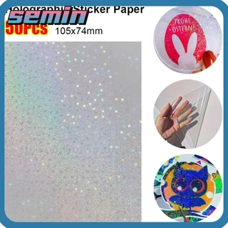 SEMIN 50 Unidades De Filme De Laminação A Frio , Papel Adesivo Holográfico Autoadesivo De Estrelas De Areia , Sobreposiç