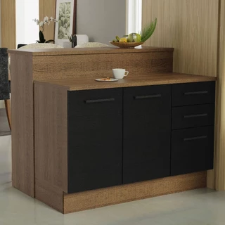 Ilha de Cozinha com Bancada e Balcão 120 cm Agata Madesa em Oferta na Shopee