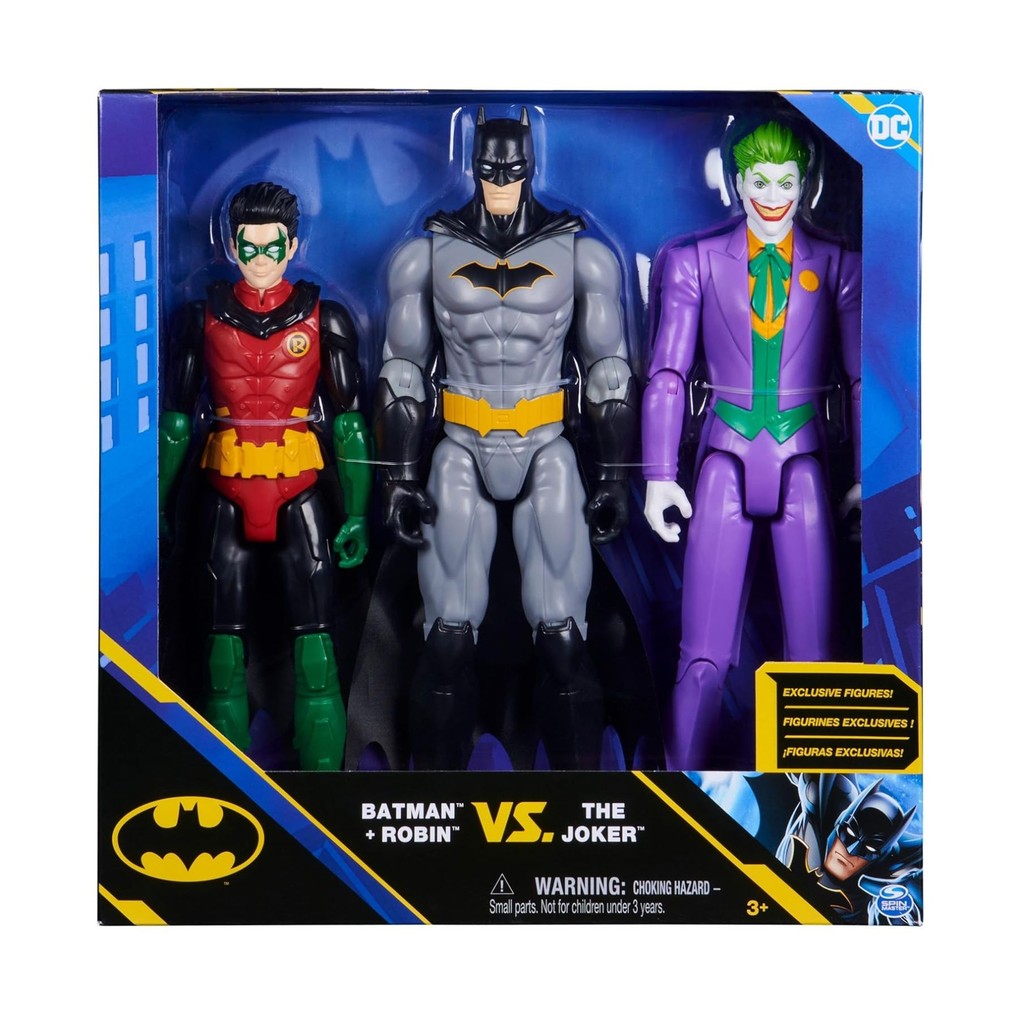 Kit c/ 3 Bonecos Articulados 30 cm - Batman e Robin vs Coringa - DC ...