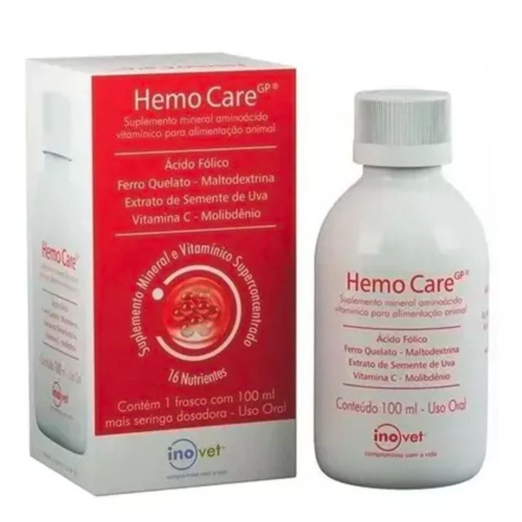 Hemo Care Gp Suplemento Para Anemia Animal 100ml- Inovet | Shopee Brasil