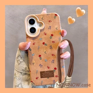 Para IPhone 16 15 14 13 12 11 Pro Max X XR XS 7 8 Plus Tela Cheia floral Camurça Caso De Telefone Capa Macia