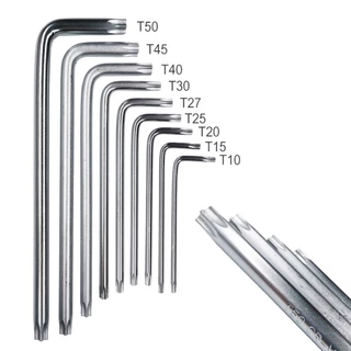 Kit chave torx de aço hexagonal L ferramentas mecânicas 9 peças T50 a T10 10mm a 1,5mm bicicleta e consertos