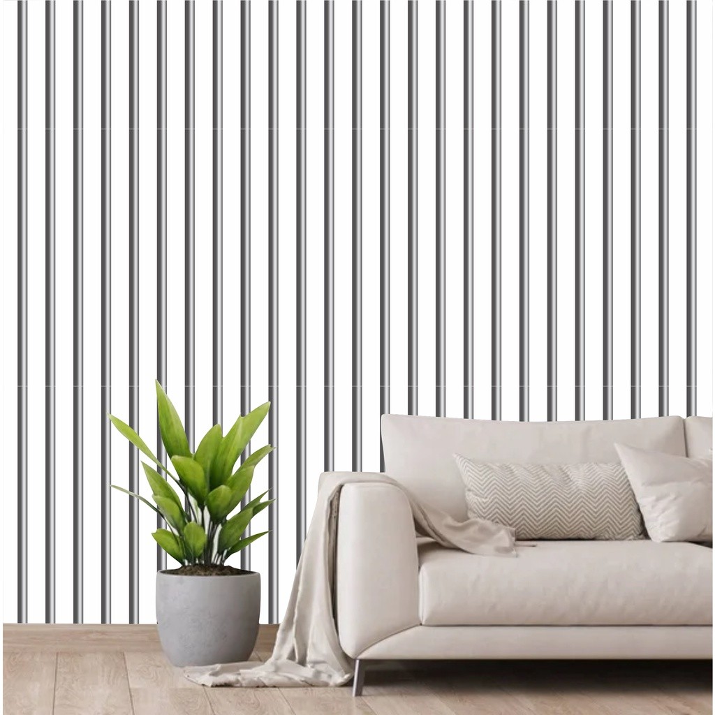 Papel de Parede Adesivo Ripado Branco Design 1,00 x 0,50m Autocolante RIPADO BRANCO