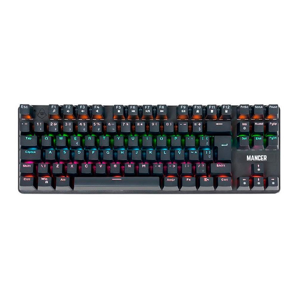 Teclado Mecanico Mancer Shade MK3, Rainbow, Switch Huano Vermelho, Preto, MCR-SHM3-RBW01RD