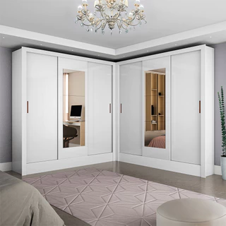 Closet Casal Duplo Dubai 6 Portas Com Espelho 6 Gavetas em Oferta na Shopee
