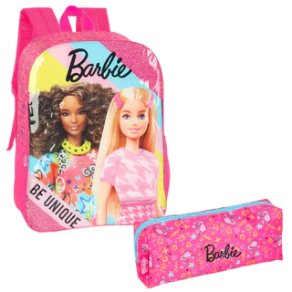 Kit Escolar Mochila De Costa E  Estojo Barbie Be Unique em Oferta na Shopee
