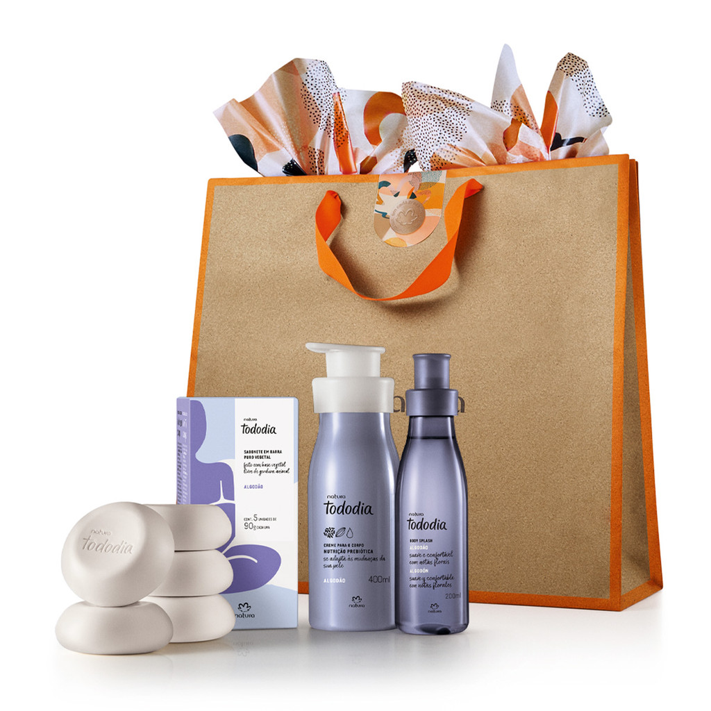Kit Natura Tododia Algodão - Body Splash + Creme + Sabonete