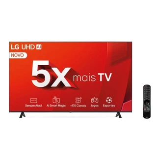 Smart TV 4K UHD 75" LG 75UT8050 Wi-Fi Inteligência Artificial 3 HDMI 2 USB