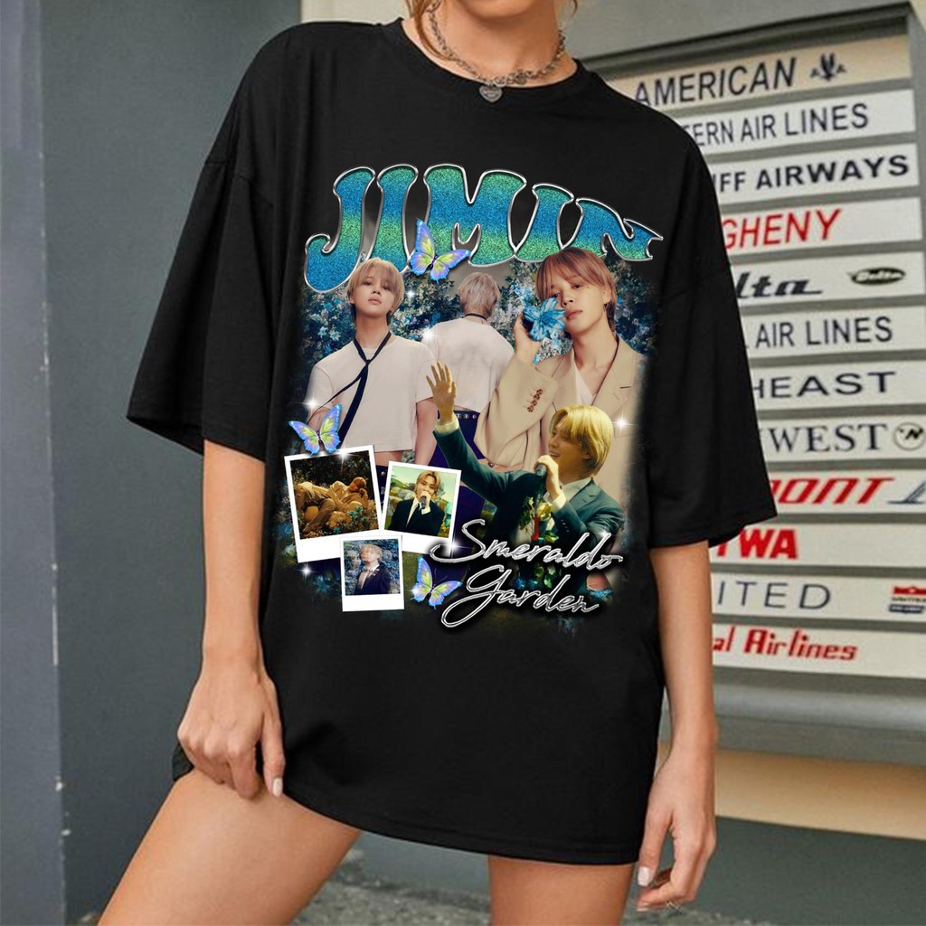 Camiseta Kpop Jimin Gráfica Smeraldo Garden Muse Album BTS