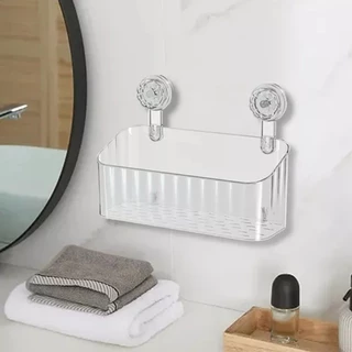 Suporte Acrílico Para Banheiro Com Ventosa de Parede de Shampoo e Sabonete