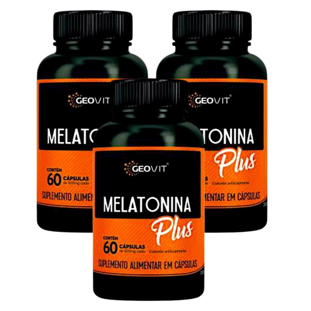 Kit Melatonina Plus Geovit Com 3 Potes De 60 Cápsula Cada | Shopee Brasil