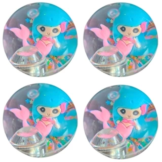 4 Brinquedo Bolinha Gel Com Led Sereia Bola Sortido Castela