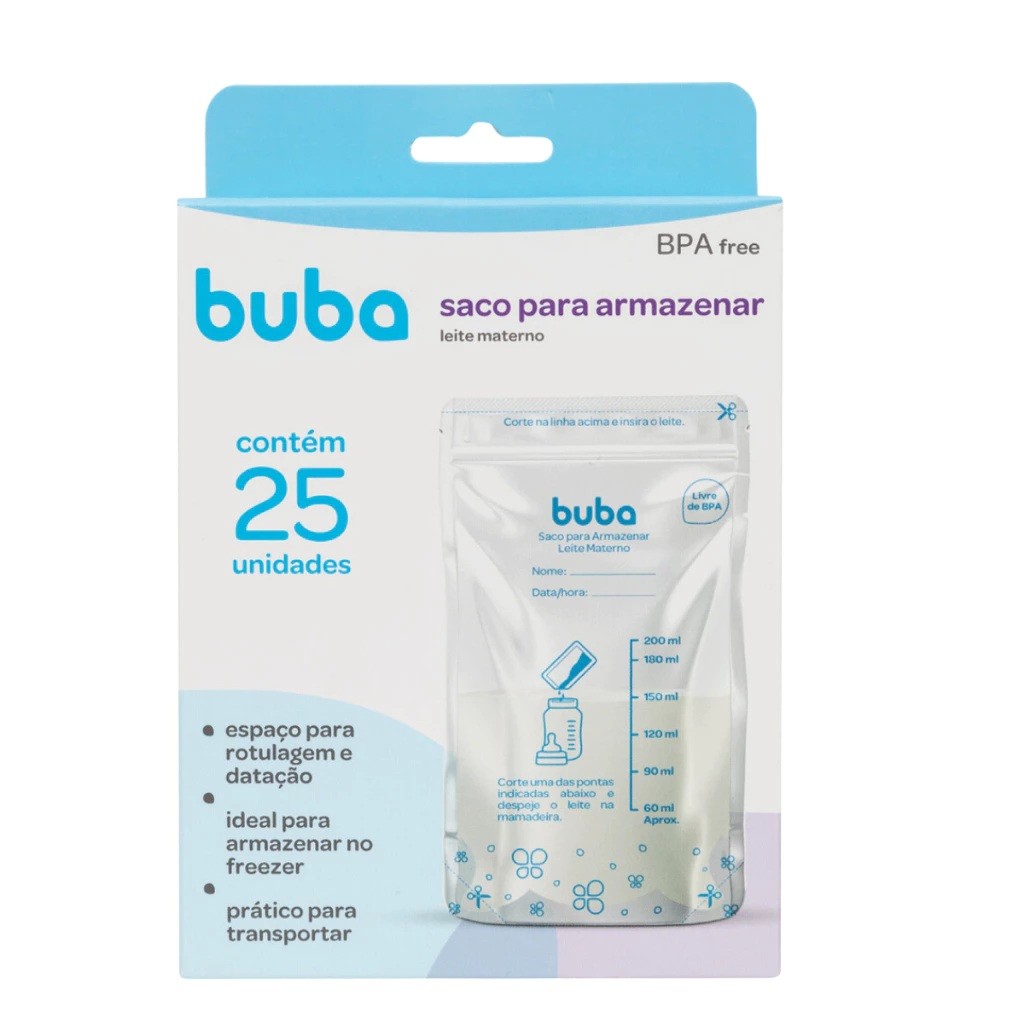 Saco para Armazenar Leite Materno com 25 Unidades 200ml Transportar ...