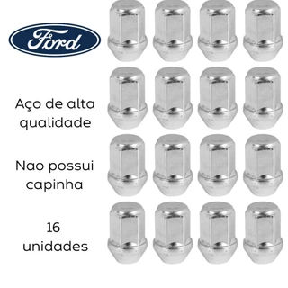 jogo 16 porcas cromadas FORD KA FIESTA ECO SPORT COURRIER ESCORT FOCUS em Oferta na Shopee