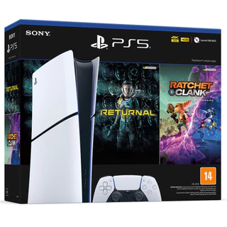 Console PlayStation 5 Slim Digital Edition + Returnal e Ratchet Clank + Controle Sem Fio Dualsense