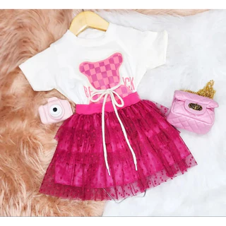 Saia Tule Pink Infantil Menina