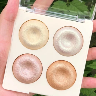 4 Cores Rosto Iluminador Paleta Bronzer Contorno Destaque Pó Maquiagem Brilho Alto Isqueiro