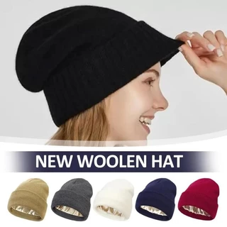 Gorro De Malha De Caxemira Chapéu Inverno Seda Cetim Forrado Chapéus Mulheres Homens Unisex Alta Qualidade Grosso Boné S
