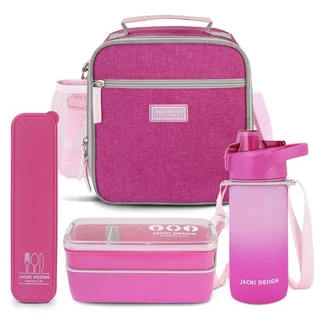 Kit Bolsa Térmica, Pote Marmita 750ml, Garrafa 550ml e Porta Talheres VIBE