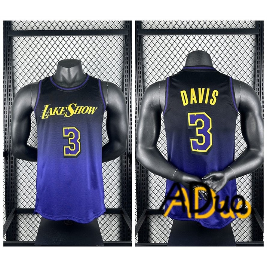 Camisa Anthony Davis black 2025 city edition regata roxo De Basquete Hot pressed jerseys