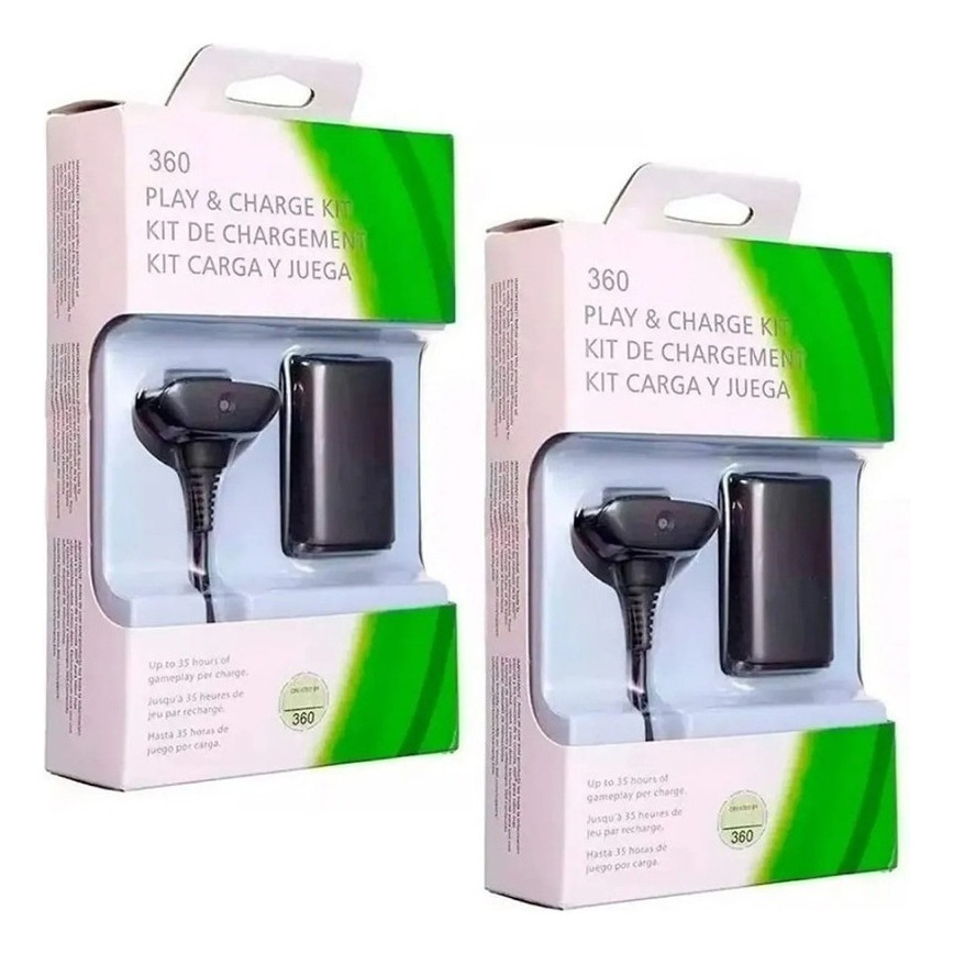 Kit 2 Baterias Recarregável Para Xbox 360 + Cabo - Substitua Pilhas