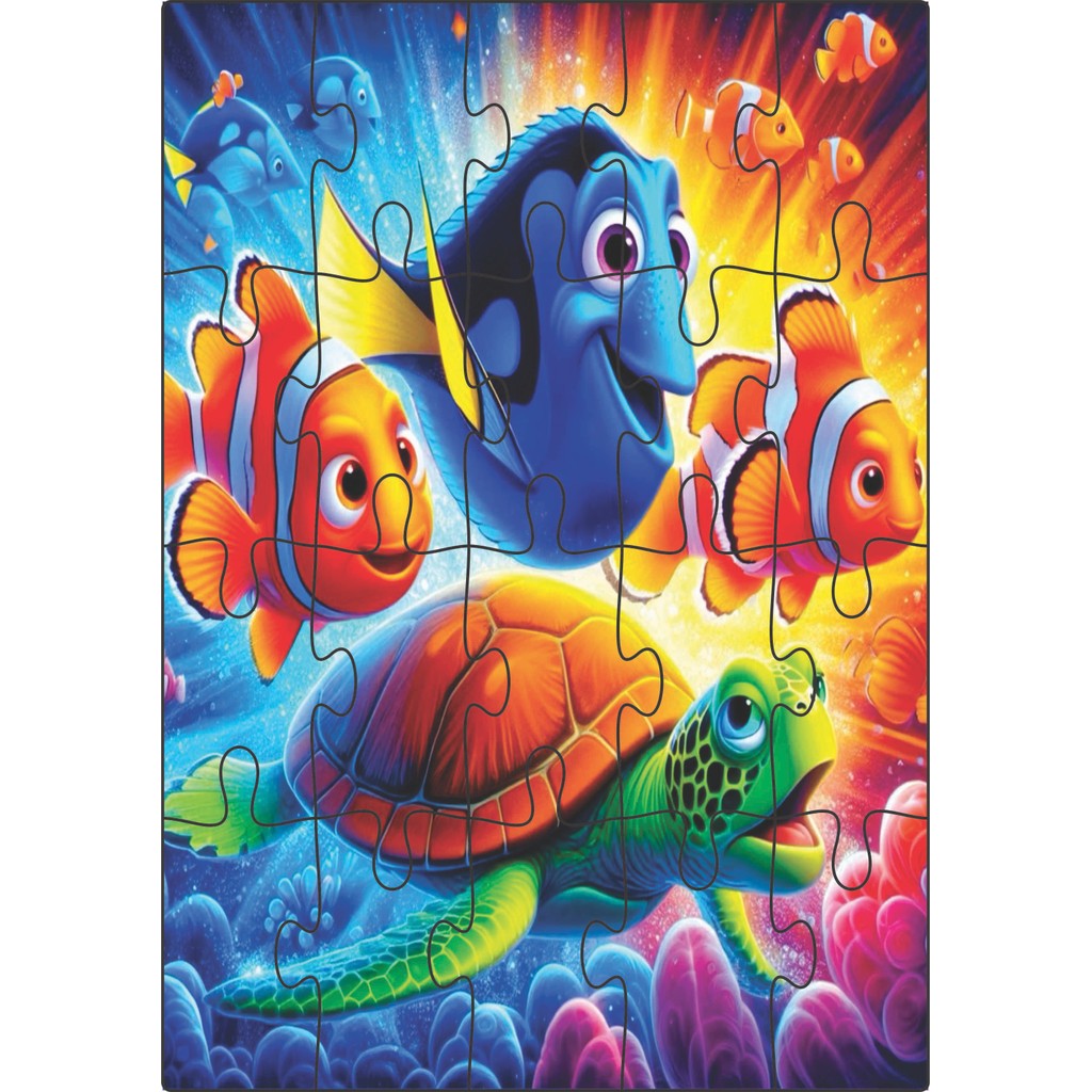 Nemo✨ Quebra-Cabeça Jogo Infantil Educacional Nemo 20 peças em MDF 18x26